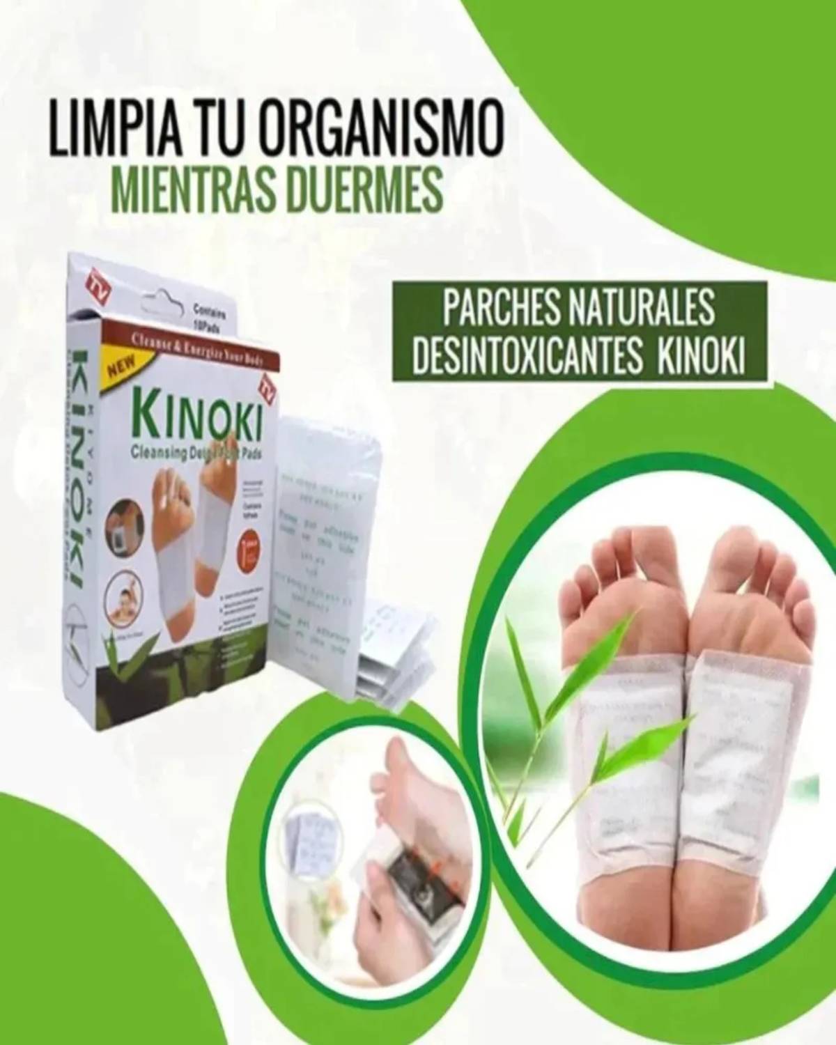 Parches KINOKI: ELIMINA TOXINAS EN SOLO UNA NOCHE